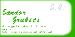 sandor grubits business card